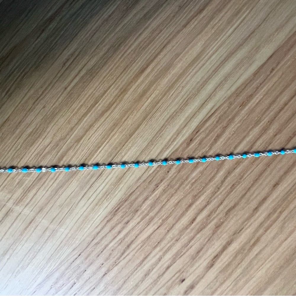 Sterling Silver & Tuquoise Beaded Anklet